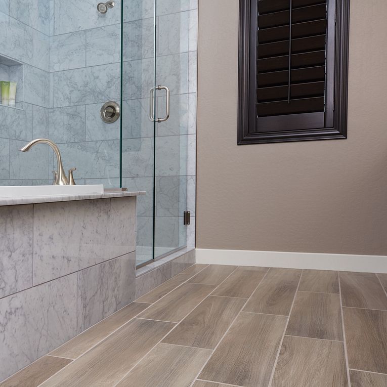 Arizona Tile - Sav Wood Series - 8&quot; x 32&quot; Glazed Porcelain Tile - Tortora floor installation