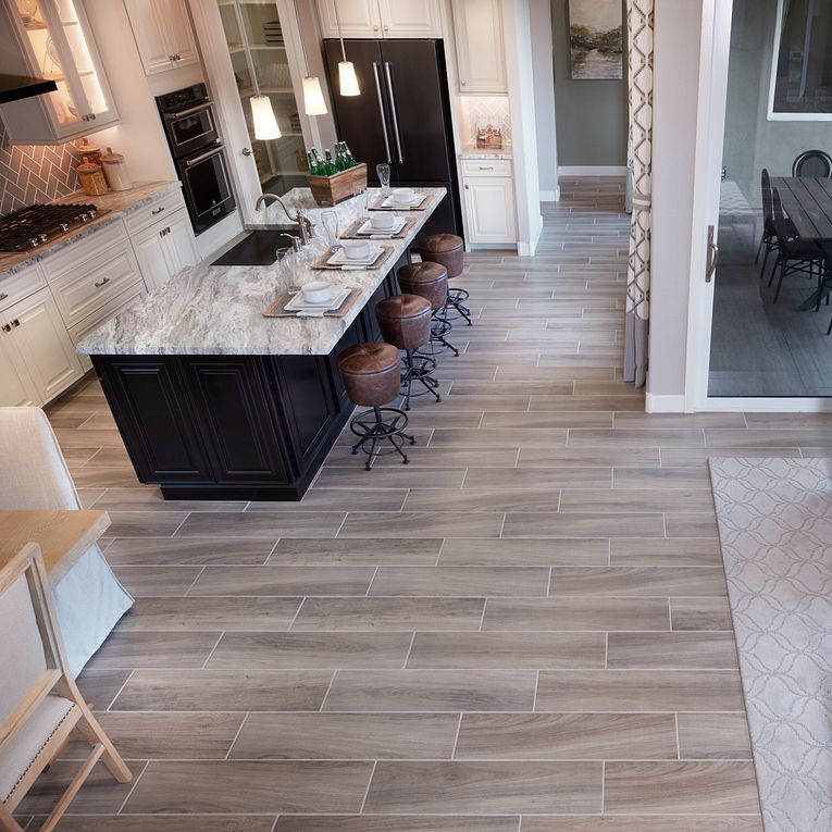 Arizona Tile - Sav Wood Series - 8&quot; x 32&quot; Glazed Porcelain Tile - Tortora floor installation