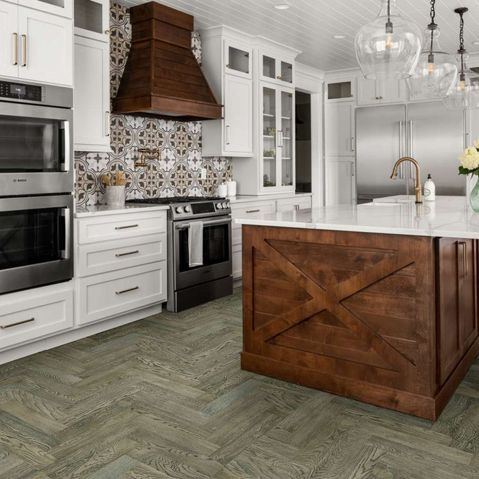 Shaw - Empire Oak Herringbone Hardwood - 05014 Roosevelt Installed