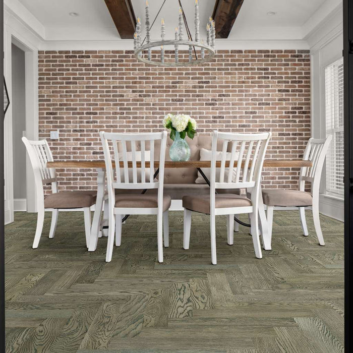 Shaw - Empire Oak Herringbone Hardwood - 05014 Roosevelt Installed