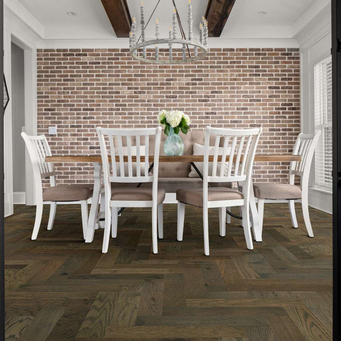 Shaw - Empire Oak Herringbone Hardwood - 07024 Morgan Installed