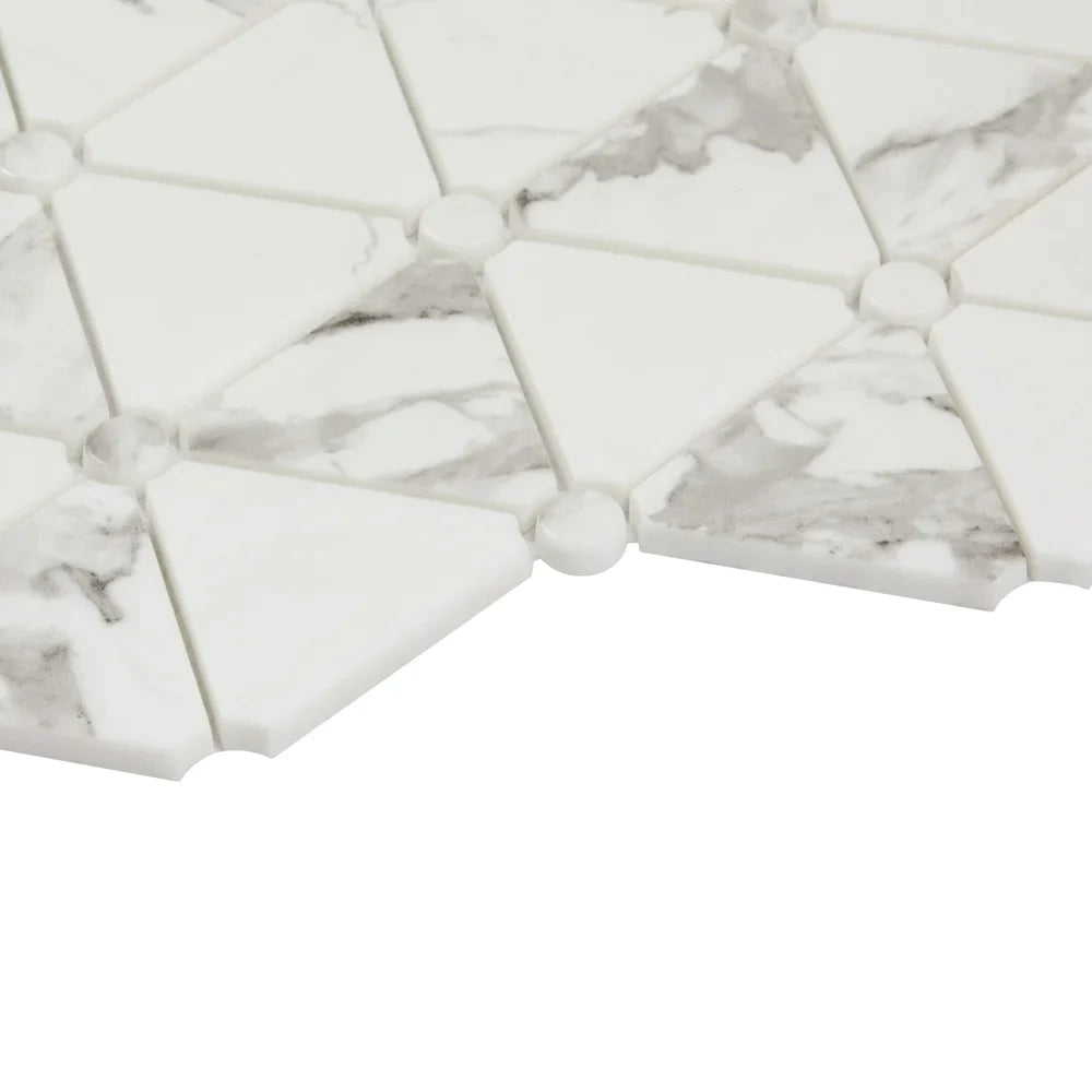 Lungarno - Simple Stone Glass Mosaic - Bianco Triangle