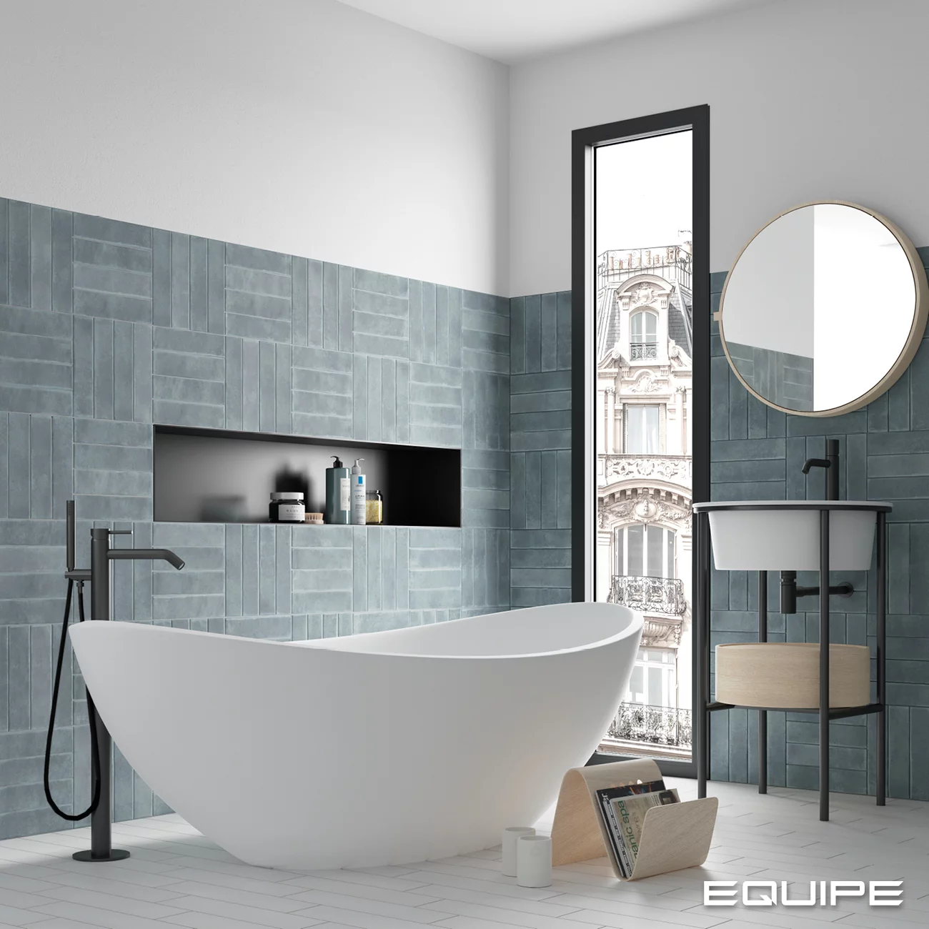 Equipe - Argile 2.5" x 10" Porcelain Tile - Sky