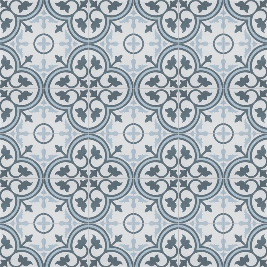 SomerTile - Amberes 12 in. x 12 in. Ceramic Tile - Azul Installed 3