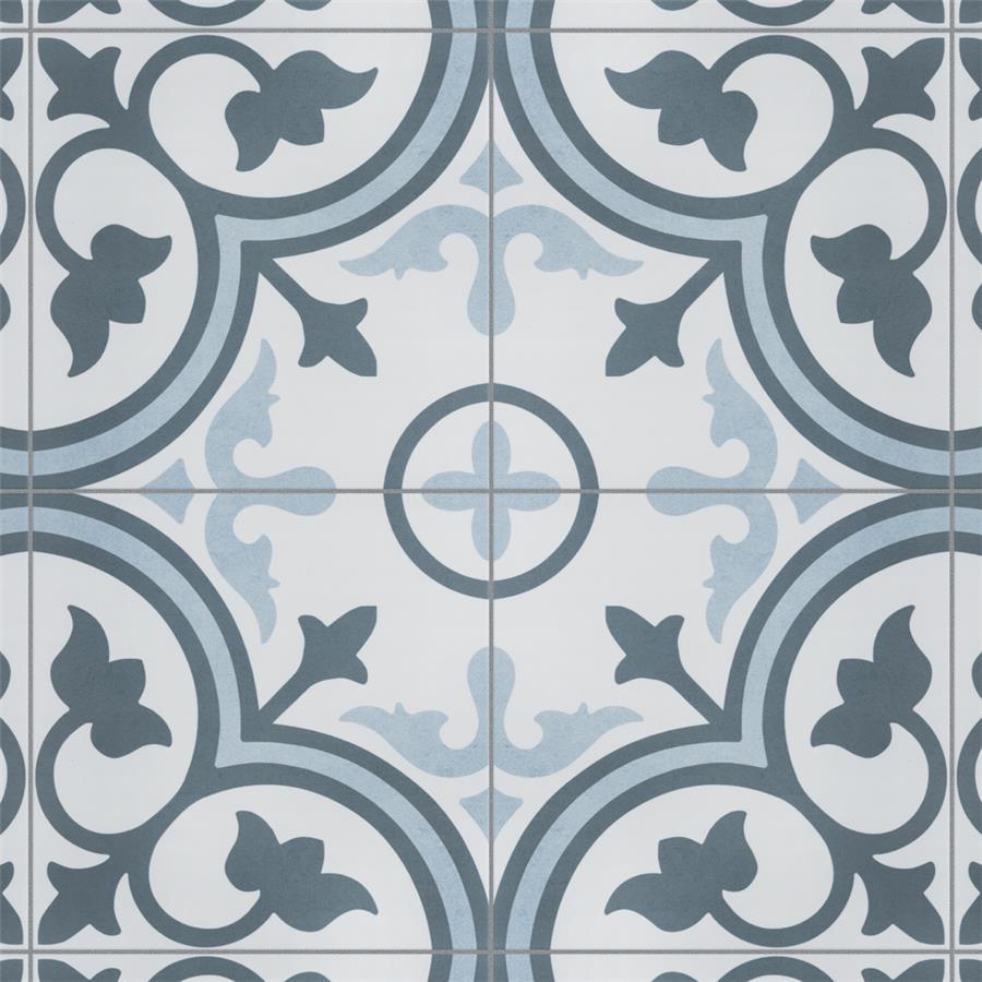 SomerTile - Amberes 12 in. x 12 in. Ceramic Tile - Azul Installed