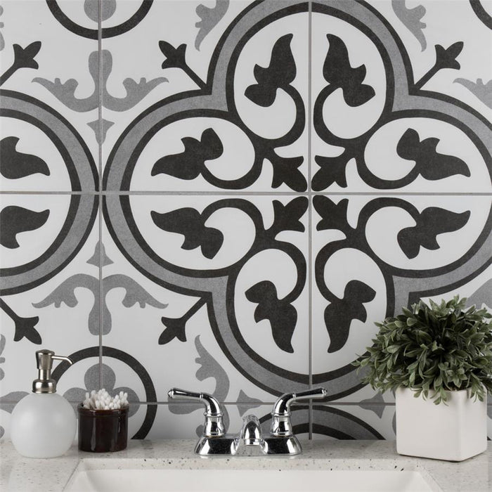 SomerTile - Amberes 13 in. x 13 in. Ceramic Tile - Classic II Room Scene