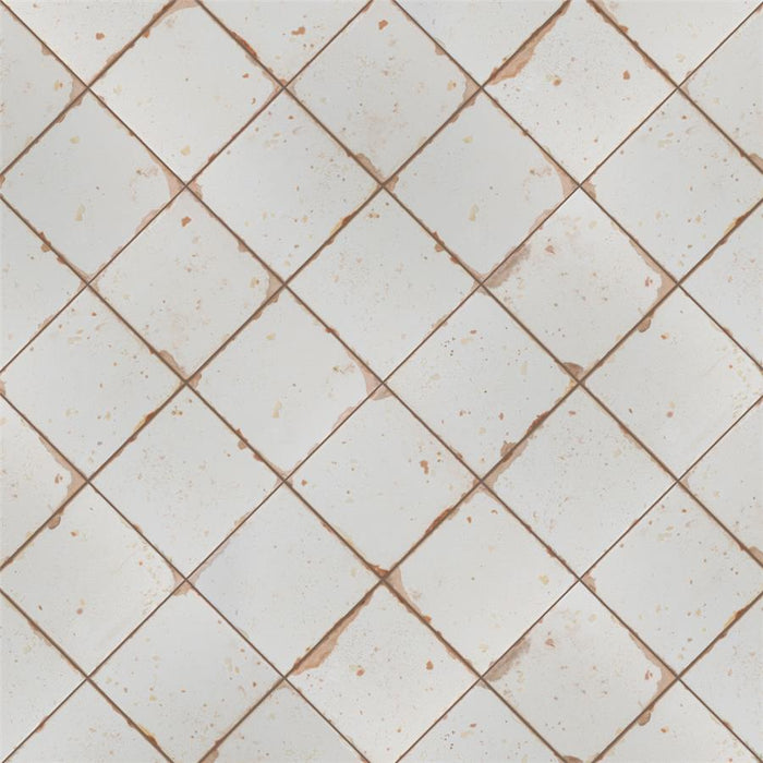 SomerTile - Artisan Ceramic Tile - Bianco Diagonal Install
