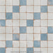 SomerTile - Artisan Ceramic Tile - Bianco Installed w/ Blue Tile