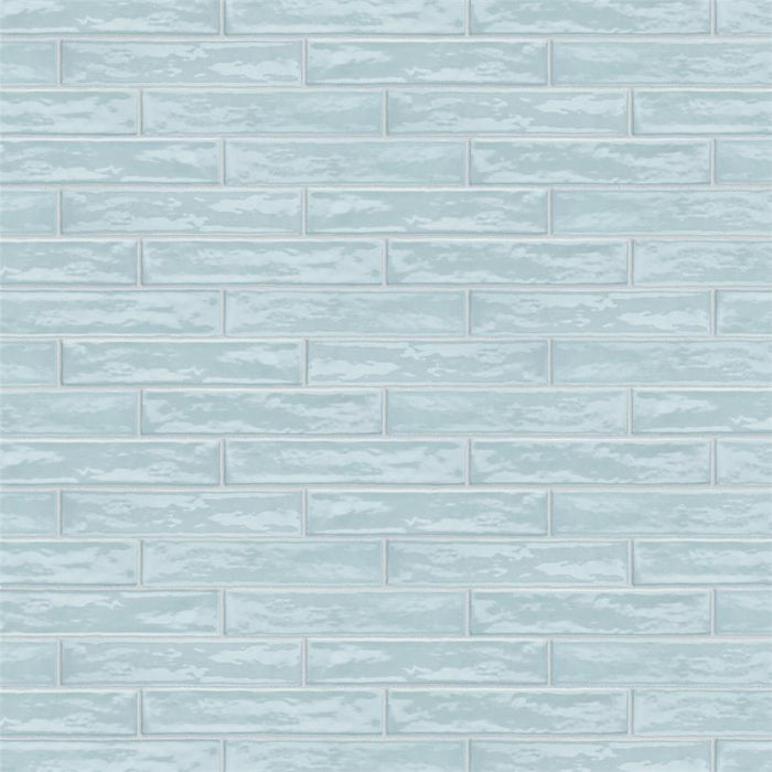 SomerTile - Chester 2" x 10" Subway Tile - Acqua Brick Install