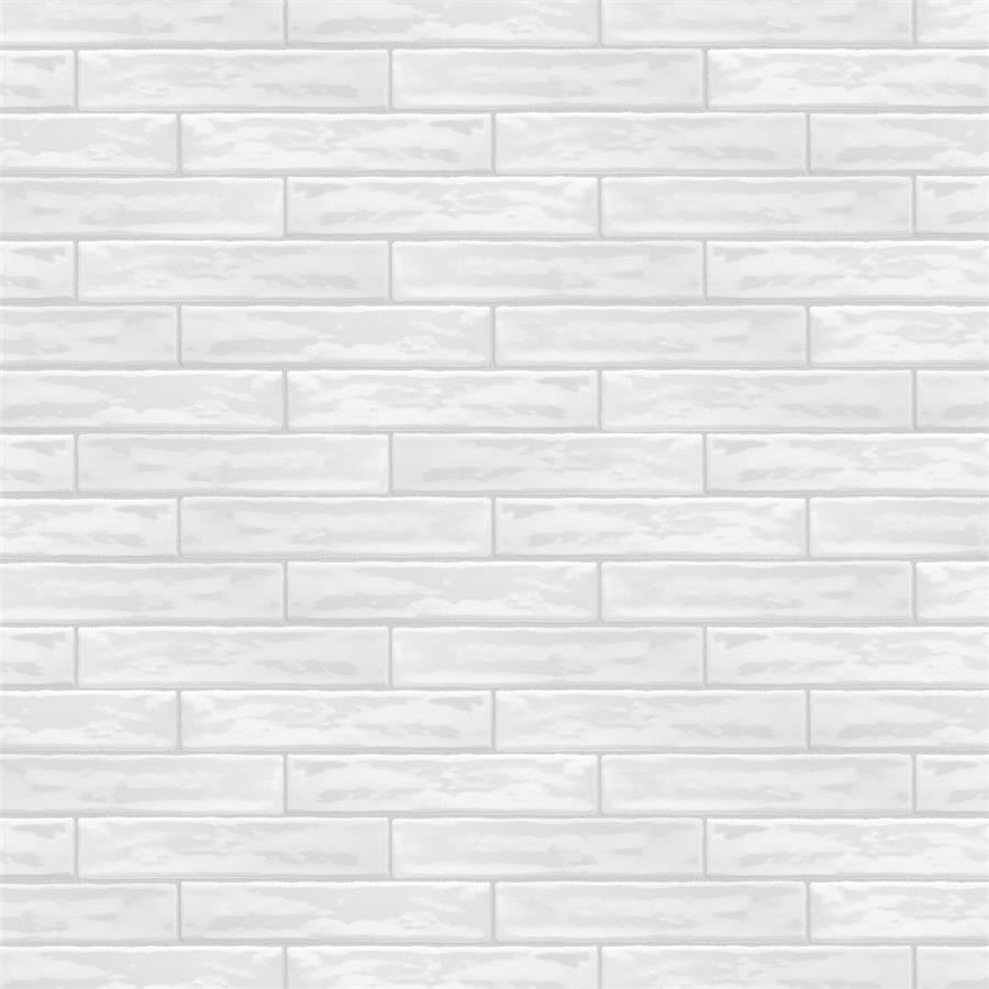 SomerTile - Chester 2&quot; x 10&quot; Subway Tile - Bianco Brick Install