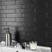 SomerTile - Chester 2" x 10" Subway Tile - Matte Nero Installed