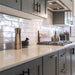 SomerTile - Chester 3" x 12" Subway Tile - Bianco Kitchen Install