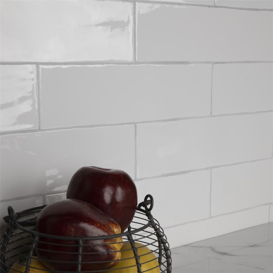 SomerTile - Chester 3&quot; x 12&quot; Subway Tile - Bianco Installed