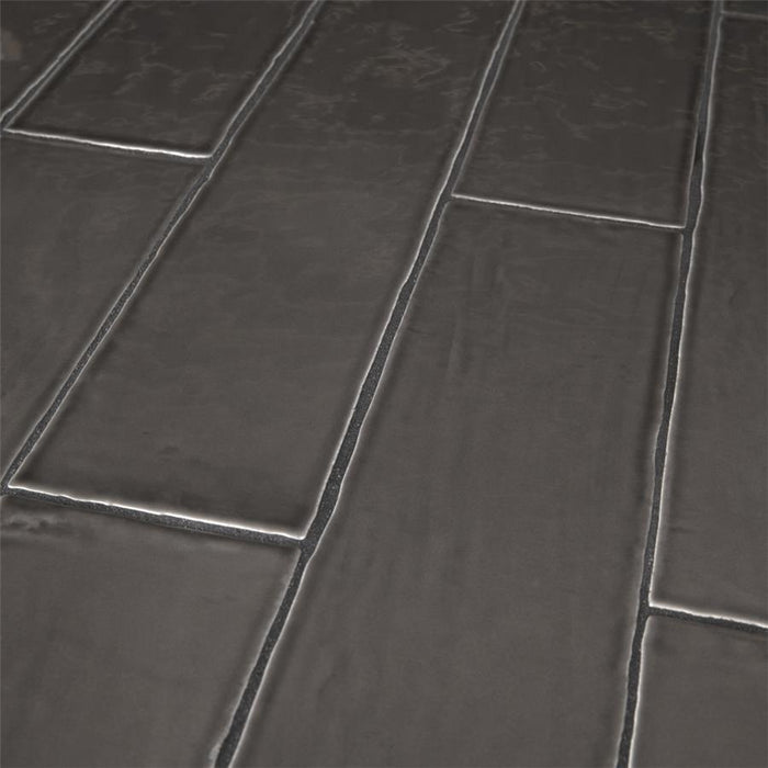 SomerTile - Chester 3" x 12" Subway Tile - Grafito Close 2