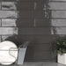 SomerTile - Chester 3" x 12" Subway Tile - Grafito Room Sceen