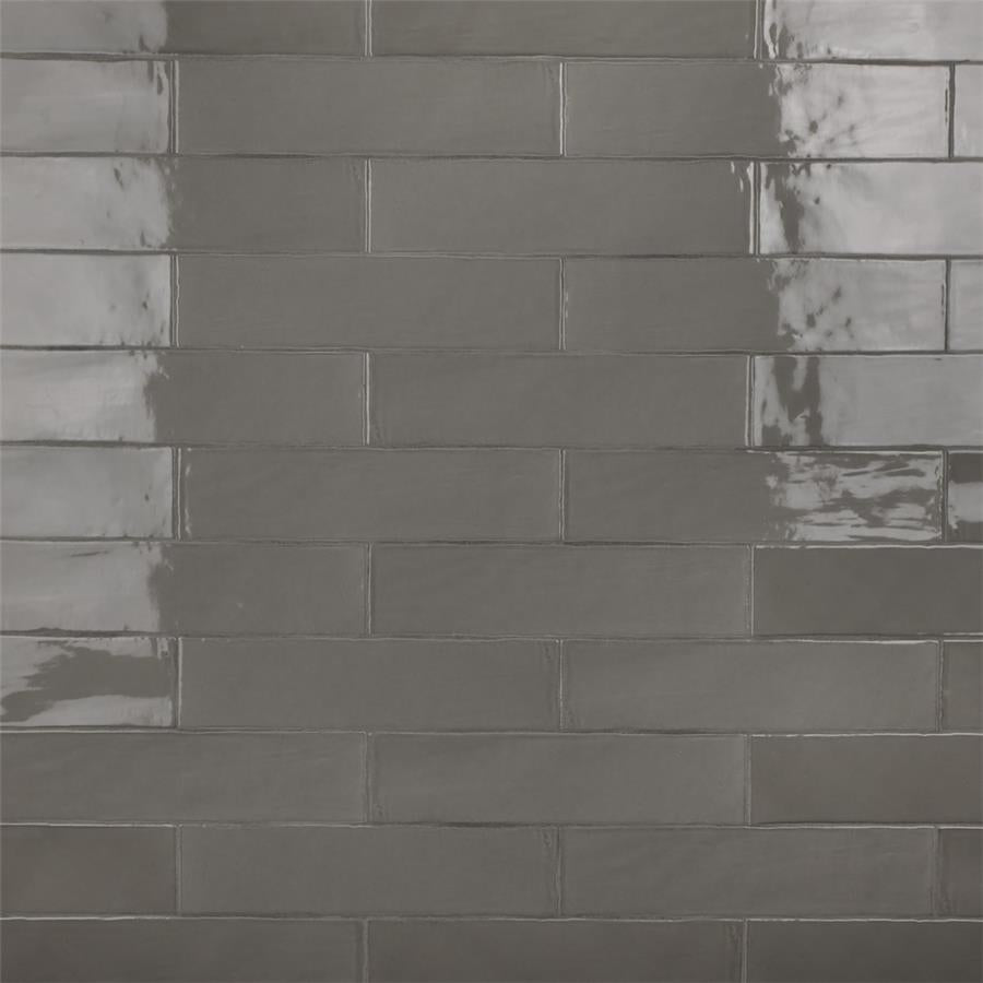 SomerTile - Chester 3&quot; x 12&quot; Subway Tile - Grey Installed