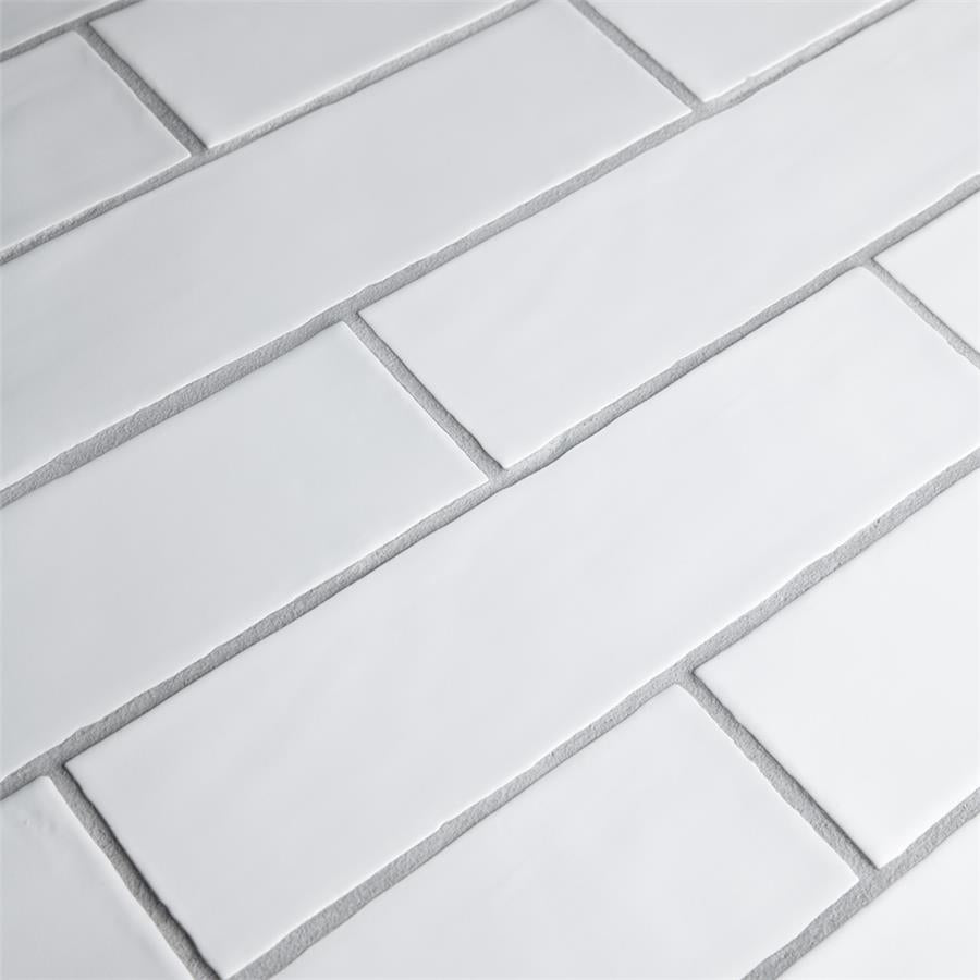 SomerTile - Chester 3&quot; x 12&quot; Subway Tile - Matte Bianco Close