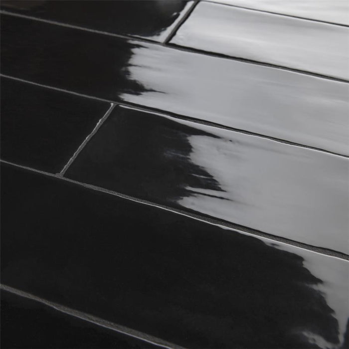 SomerTile - Chester 3" x 12" Subway Tile - Nero Close