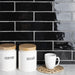 SomerTile - Chester 3" x 12" Subway Tile - Nero w/ Light Grout