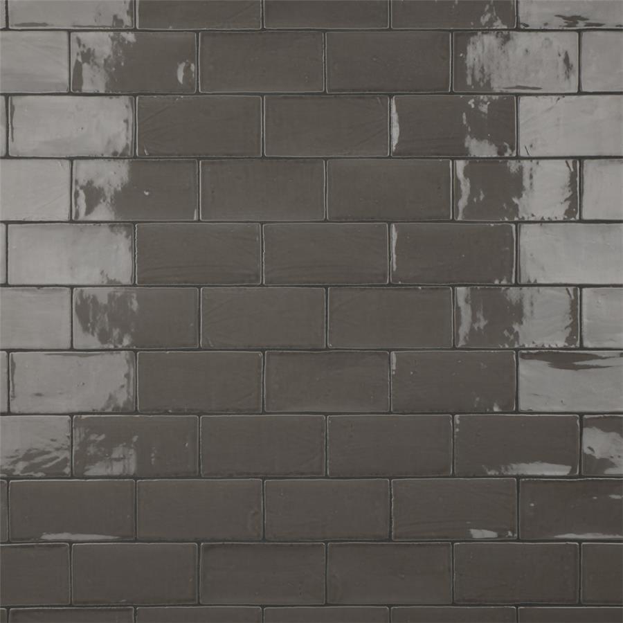 SomerTile - Chester 3&quot; x 6&quot; Subway Tile - Grafito w/ Dark Grout