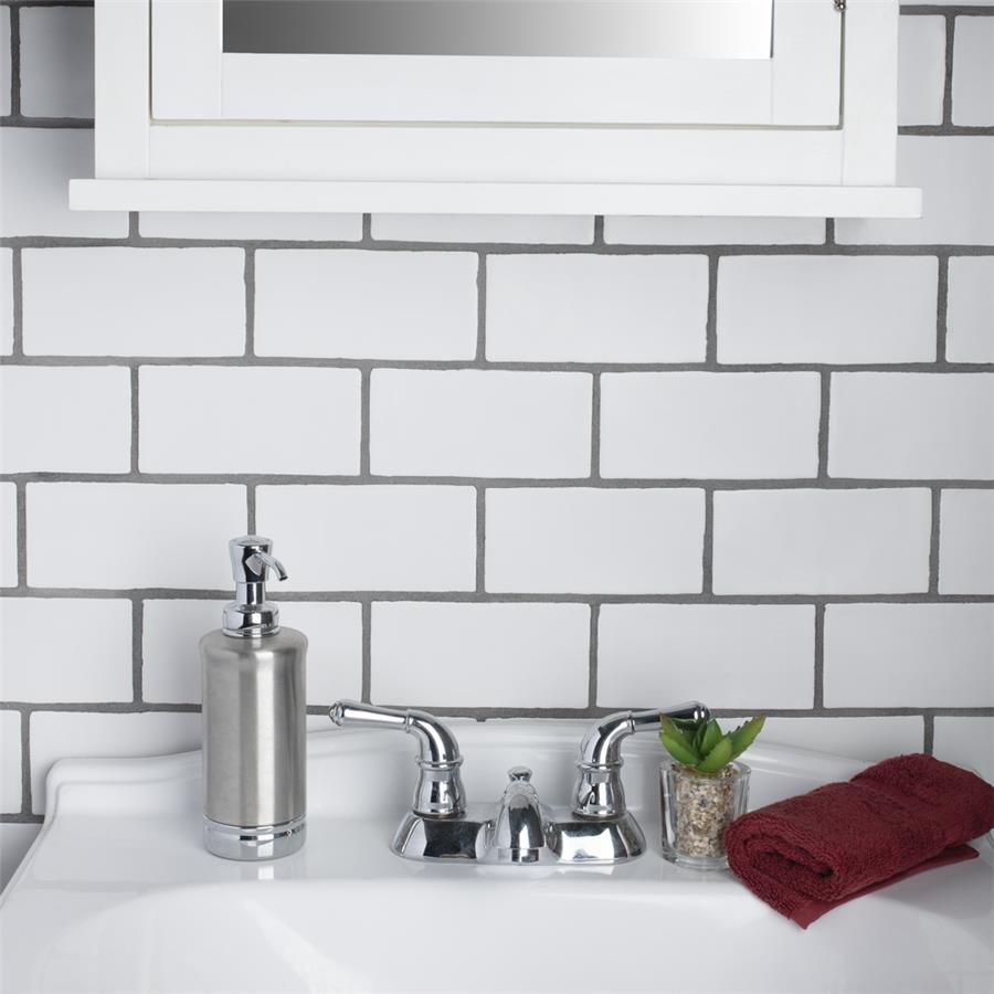 SomerTile - Chester 3&quot; x 6&quot; Subway Tile - Matte Bianco Bathroom Install