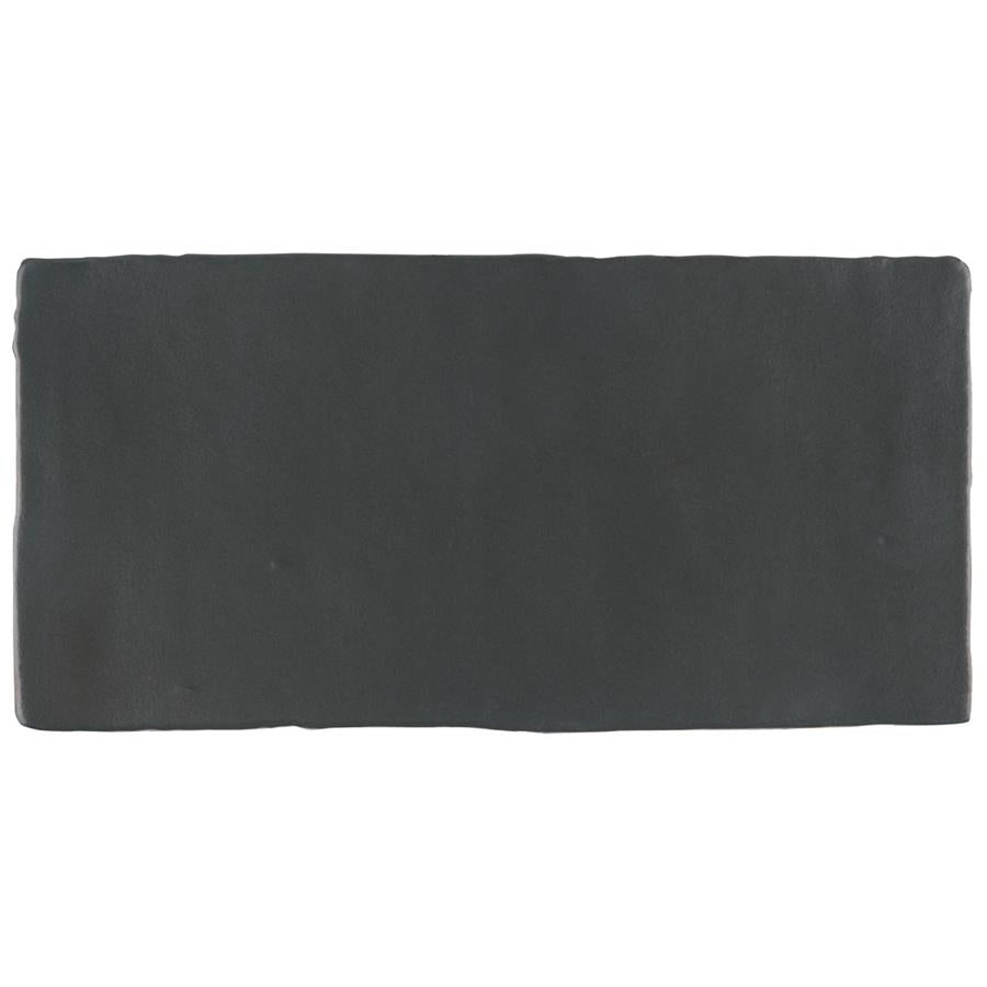 SomerTile - Chester 3" x 6" Subway Tile - Matte Nero w/ White Grout