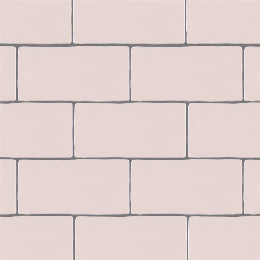 SomerTile - Chester 3&quot; x 6&quot; Subway Tile - Rose w/ Dark Grout