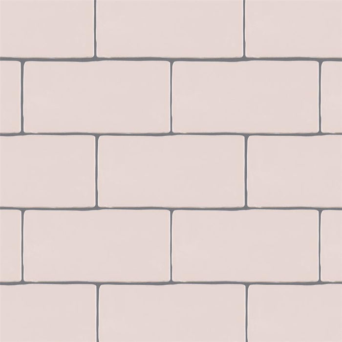 SomerTile - Chester 3" x 6" Subway Tile - Rose w/ Dark Grout
