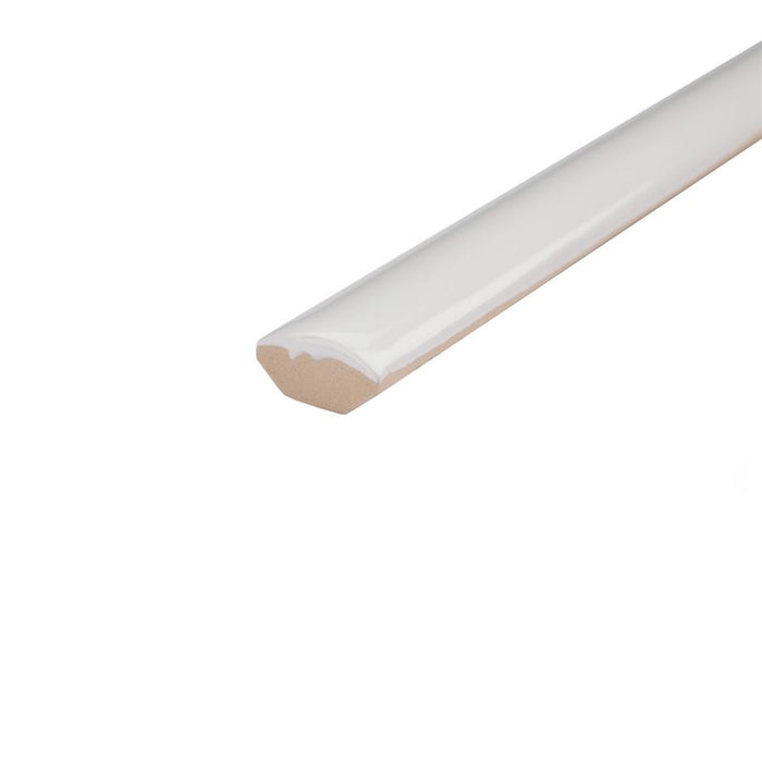 SomerTile - Chester 1/2 in. x 12 in. Demi-Bullnose - Bianco Extra