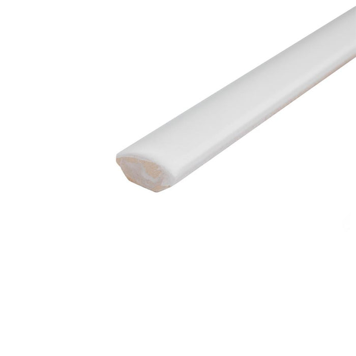 SomerTile - Chester 1/2 in. x 12 in. Demi-Bullnose - Matte Bianco Close