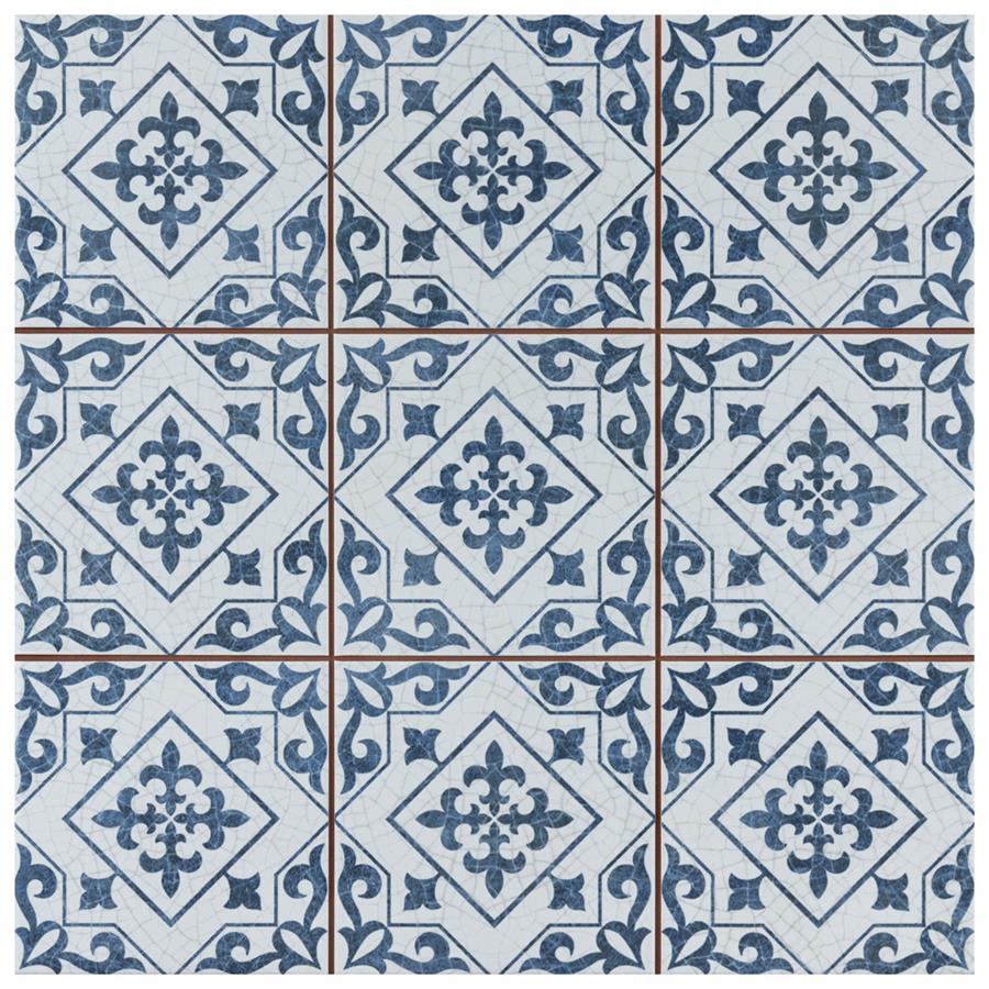 SomerTile - Harmonia 13 in. x 13 in. Ceramic Tile - Atlantic Cobalt Blue