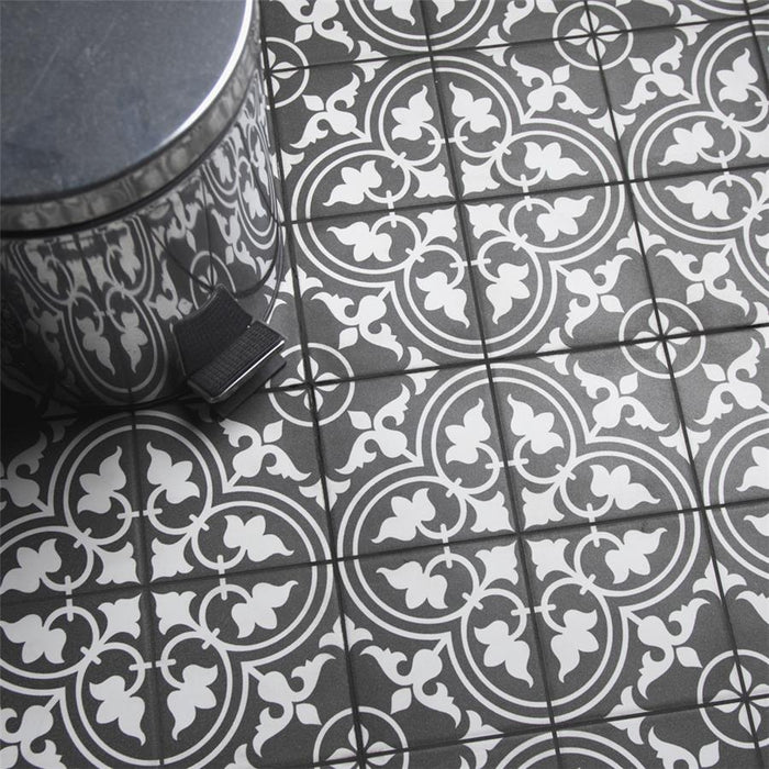 SomerTile - Harmonia 13 in. x 13 in. Ceramic Tile - Classic Black Flooring View