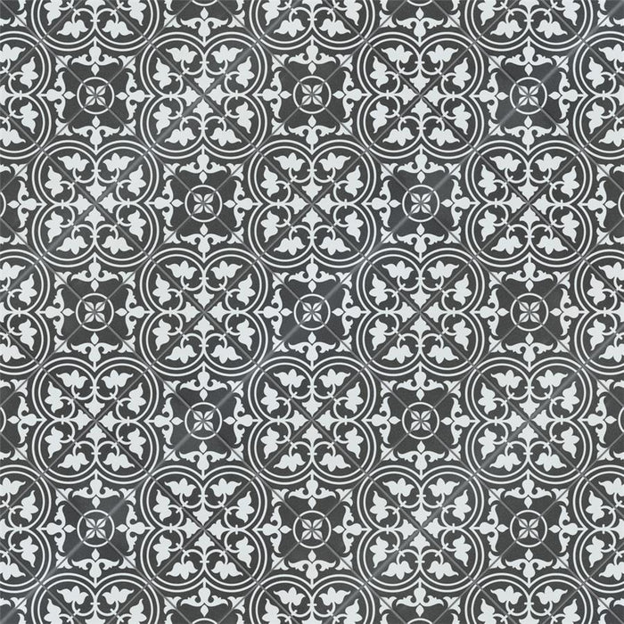 SomerTile - Harmonia 13 in. x 13 in. Ceramic Tile - Classic Black Diagonal Variation