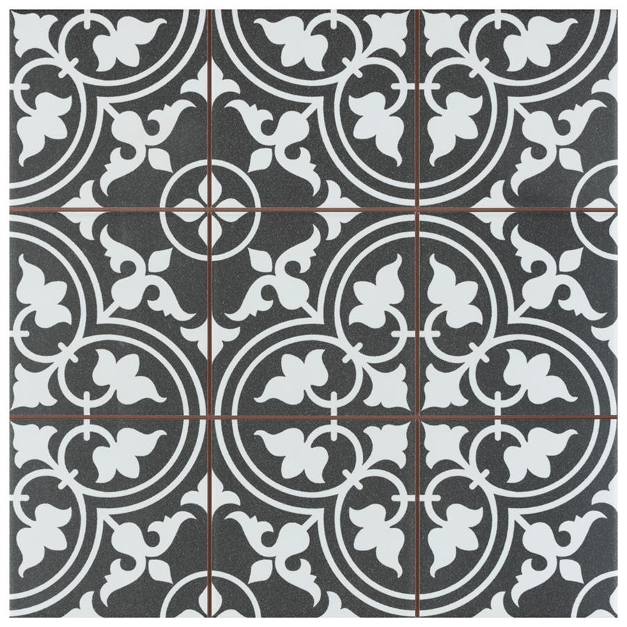 SomerTile - Harmonia 13 in. x 13 in. Ceramic Tile - Classic Black