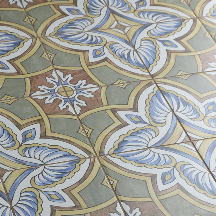 SomerTile - Harmonia 13 in. x 13 in. Ceramic Tile - Grove Green Close View