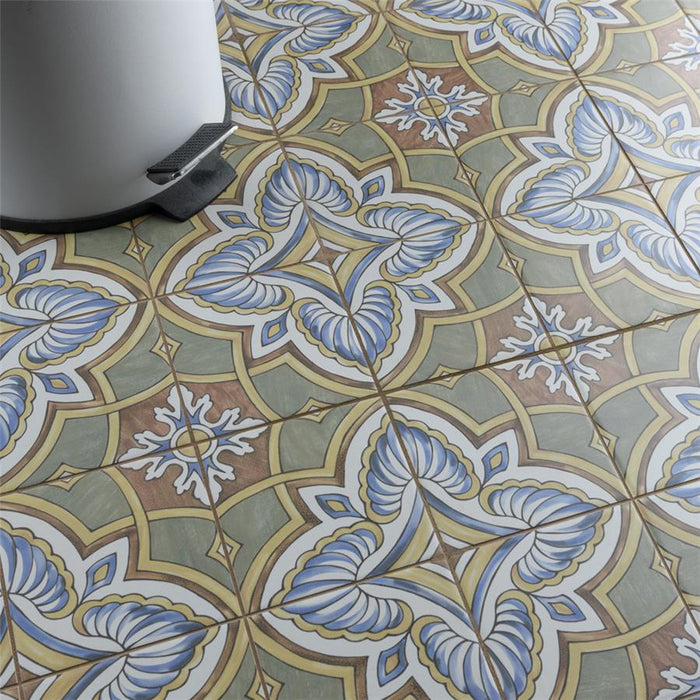 SomerTile - Harmonia 13 in. x 13 in. Ceramic Tile - Grove Green Floor Install