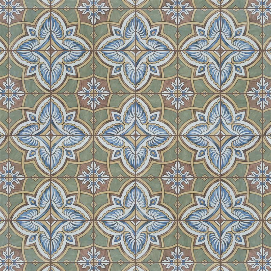 SomerTile - Harmonia 13 in. x 13 in. Ceramic Tile - Grove Green Variation View