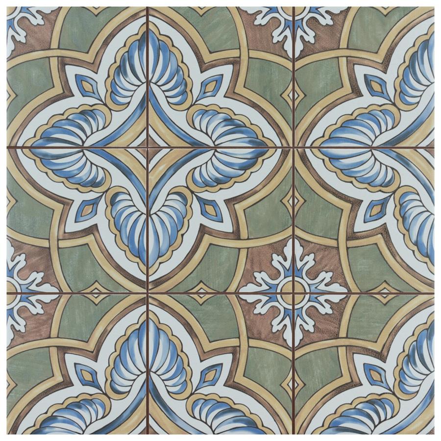 SomerTile - Harmonia 13 in. x 13 in. Ceramic Tile - Grove Green