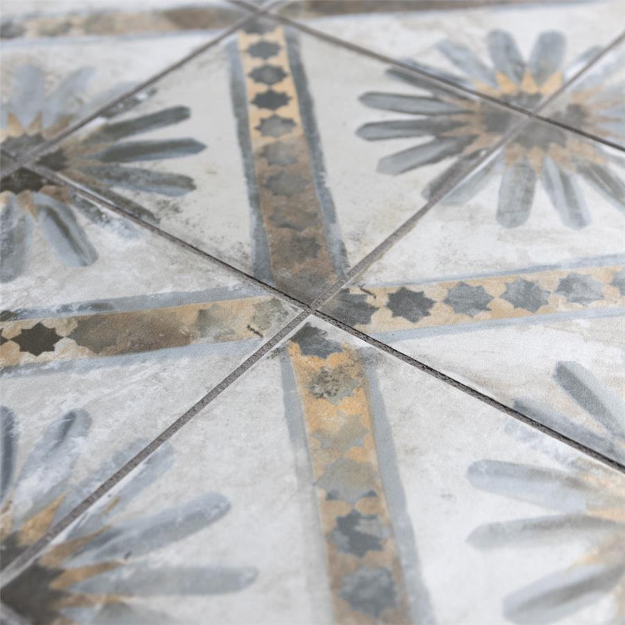 SomerTile - Harmonia 13 in. x 13 in. Ceramic Tile - Kings Marrakech Blue Close View