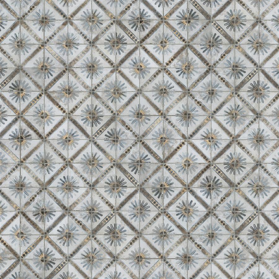 SomerTile - Harmonia 13 in. x 13 in. Ceramic Tile - Kings Marrakech Blue Variation 2