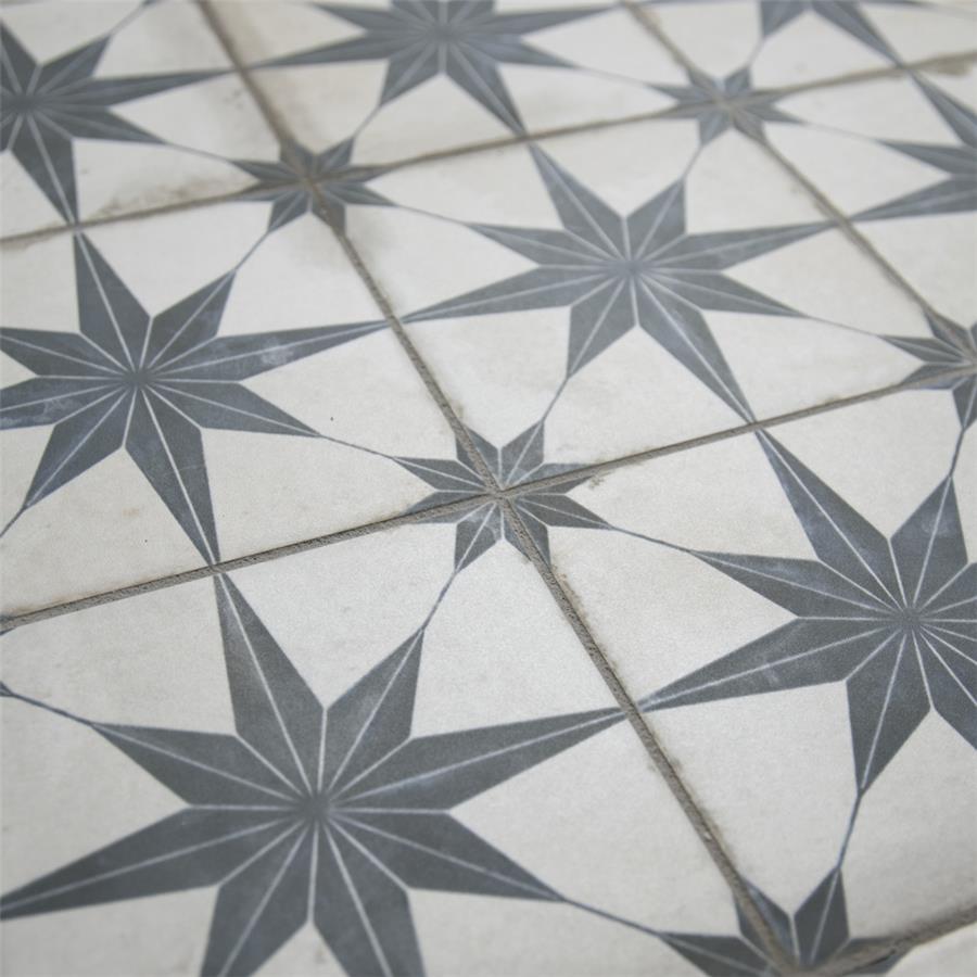 SomerTile - Harmonia 13 in. x 13 in. Ceramic Tile - Kings Star Blue Close View