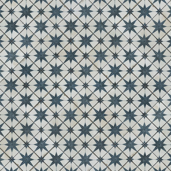 SomerTile - Harmonia 13 in. x 13 in. Ceramic Tile - Kings Star Blue Variation 2