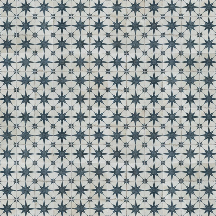 SomerTile - Harmonia 13 in. x 13 in. Ceramic Tile - Kings Star Blue Variation