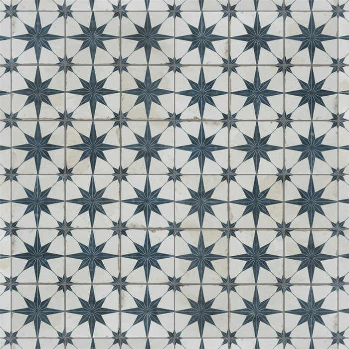 SomerTile - Harmonia 13 in. x 13 in. Ceramic Tile - Kings Star Blue Variation 3
