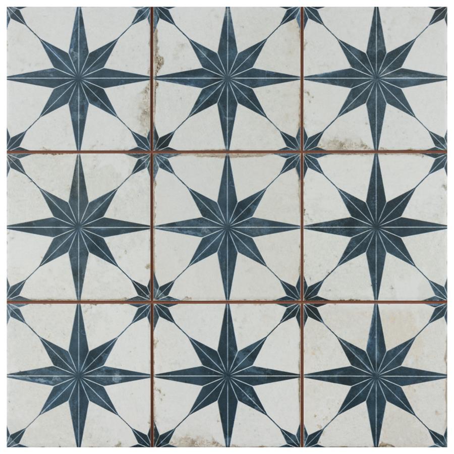 SomerTile - Harmonia 13 in. x 13 in. Ceramic Tile - Kings Star Blue