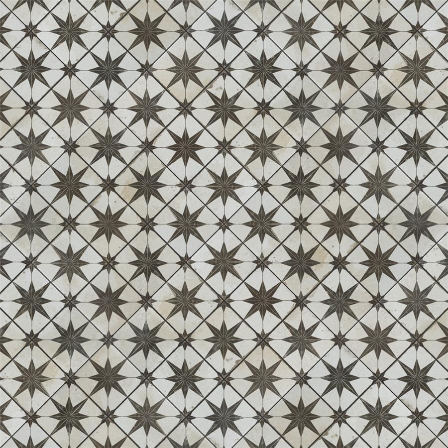 SomerTile - Harmonia 13 in. x 13 in. Ceramic Tile - Kings Star Nero Variation 2