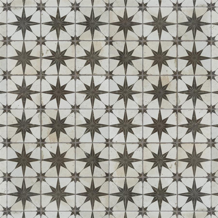 SomerTile - Harmonia 13 in. x 13 in. Ceramic Tile - Kings Star Nero Variation