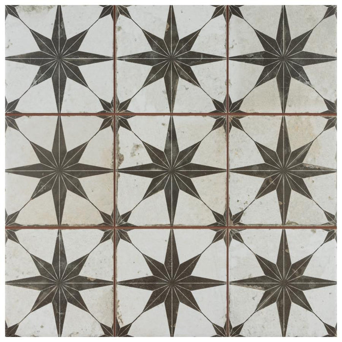SomerTile - Harmonia 13 in. x 13 in. Ceramic Tile - Kings Star Nero