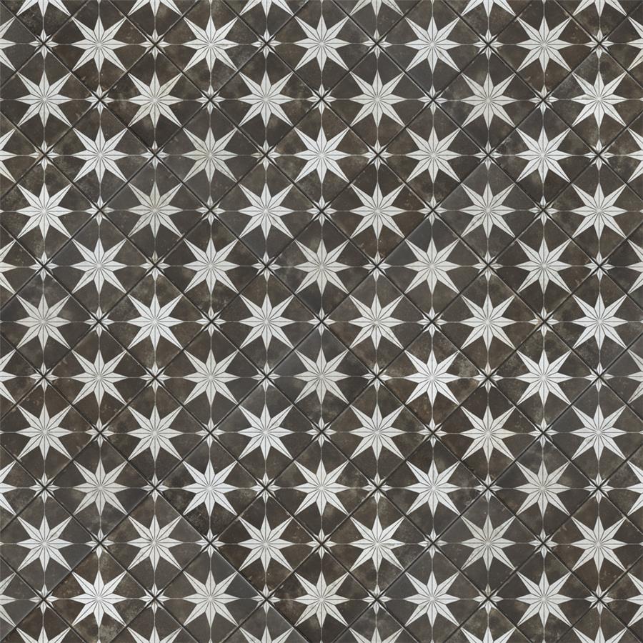 SomerTile - Harmonia 13 in. x 13 in. Ceramic Tile - Kings Star Night Variation 2