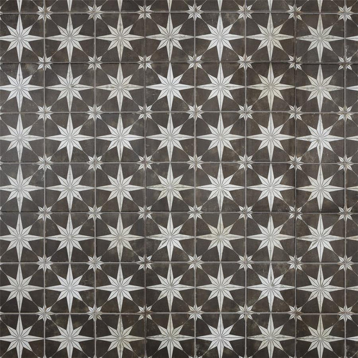 SomerTile - Harmonia 13 in. x 13 in. Ceramic Tile - Kings Star Night Variation